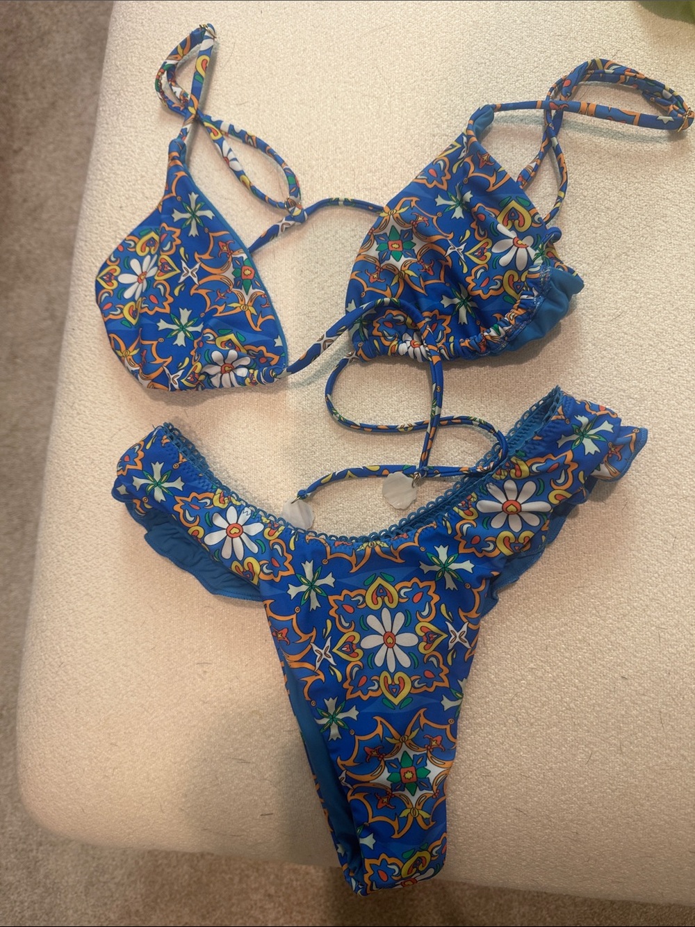 Blackbough Swim Blue Floral Set (Top L, Bottom S)